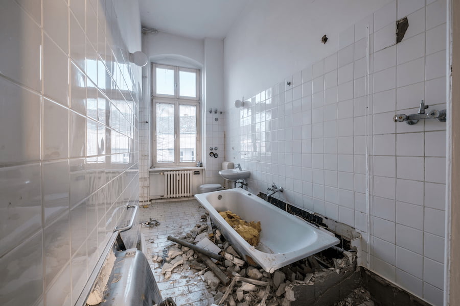 bathroom demolition in oceanside, new york
